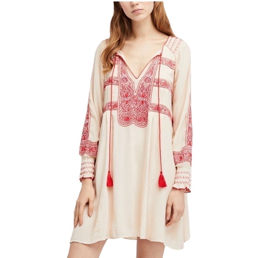 Free People Embroidered Mini Dress